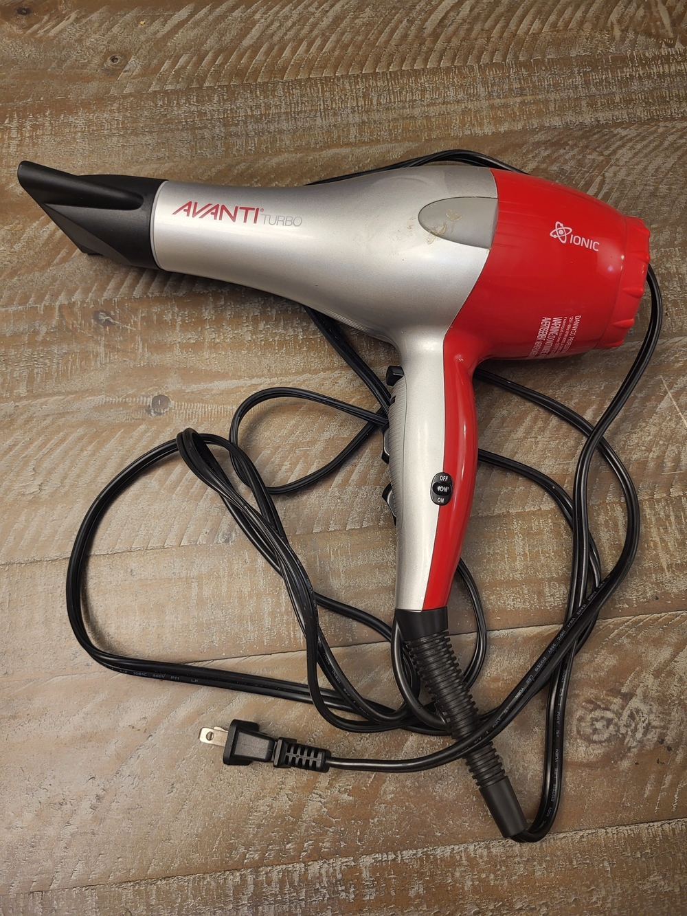 AVANTI Red & Silver Ionic Hair Dryer - Professional Women’s Styling Tool